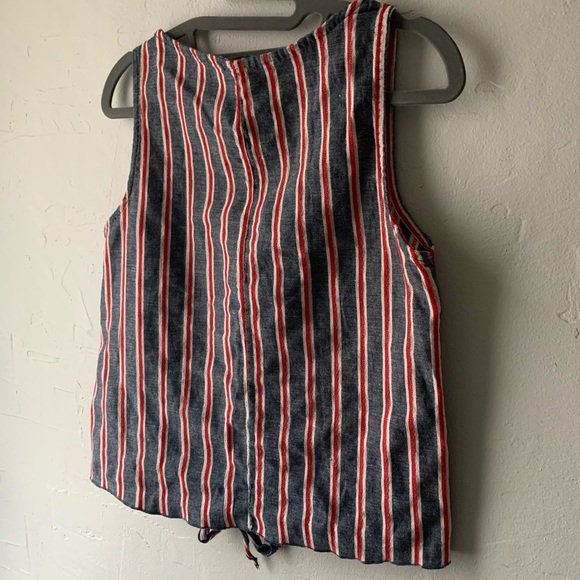 Striped linen summer tank top - Picture 2 of 5